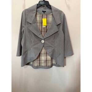 NEW COMPOS'D women's single button jacket in taupe stripe